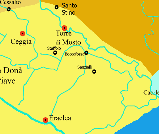 mappa del territorio del Basso Piave